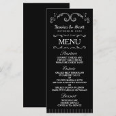 Zwart-wit Halloween Gothic Wedding Menu (Voorkant / Achterkant)