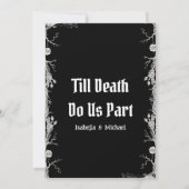 Zwart-wit Halloween gotische Save The Date Kaart (Achterkant)