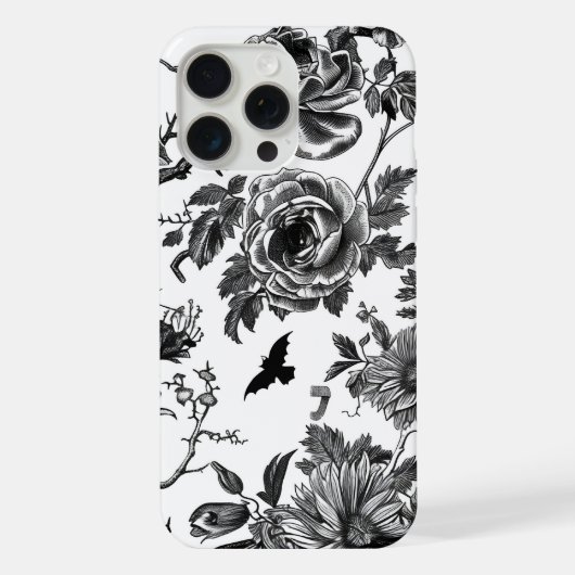 Zwart-wit Halloween Hoesje geoptimaliseerde iPhone 15 Pro Max Case (Achterkant)