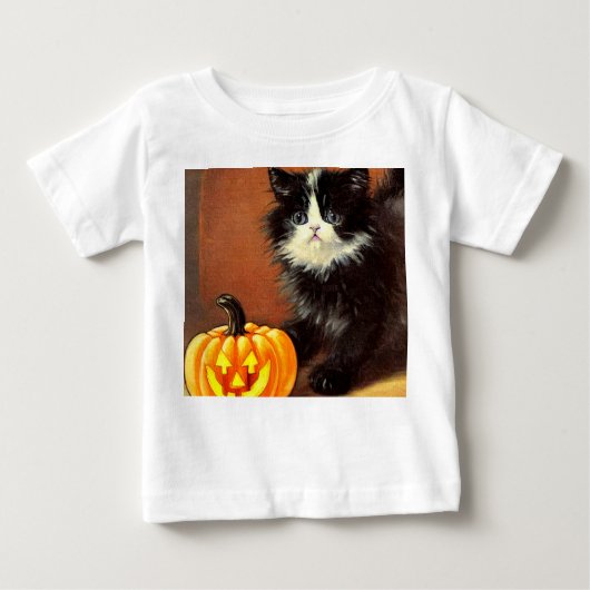 zwart-wit Halloween Kitten (Voorkant)