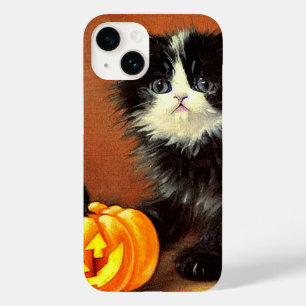 zwart-wit Halloween Kitten Case-Mate iPhone 14 Hoesje