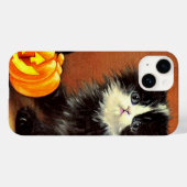  zwart-wit Halloween Kitten Case-Mate iPhone Case (Achterkant (horizontaal))