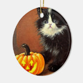 zwart-wit Halloween Kitten Keramisch Ornament (Links)