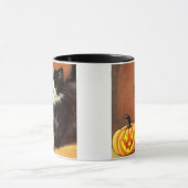 zwart-wit Halloween Kitten Mok (Midden)