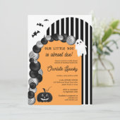 Zwart wit Halloween klein boe baby shower Kaart (Staand voorkant)