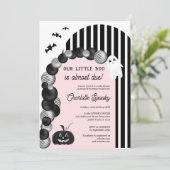 Zwart wit Halloween klein boe baby shower Kaart (Staand voorkant)