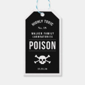 Zwart-wit Halloween laboratoriumgif label Cadeaulabel (Voorkant)