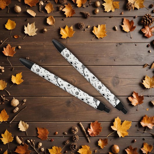 Zwart-wit Halloween lijntekening Zwarte Inkt Pen