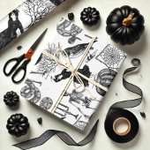  Zwart & Wit Halloween Line Art Inpakpapier Vel