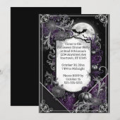 Zwart-wit Halloween Party Kaart (Voorkant / Achterkant)