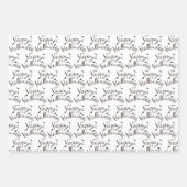 Zwart-wit Halloween-patronen Inpakpapier Vel (Voorkant 3)