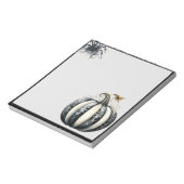 Zwart-wit Halloween pompoen met Spider Notitieblok (Linkerzijde)
