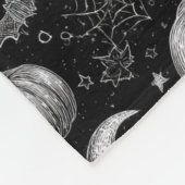 Zwart-wit Halloween Pompoen, Vleermuis, Spiderweb Fleece Deken (Hoek)