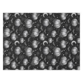 Zwart-wit Halloween Pompoen, Vleermuis, Spiderweb Tafelkleed (Voorkant (Horizontaal))