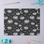Zwart-wit Halloween Pompoen, Vleermuis, Spiderweb Tissuepapier (Craft)