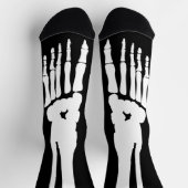 Zwart-wit Halloween Skelet Foot Spooky Sokken (Top)