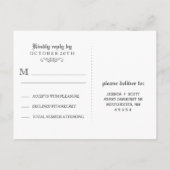 Zwart Wit Halloween Skeletten Hart Wedding RSVP Uitnodiging Briefkaart (Achterkant)