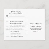 Zwart Wit Halloween Skeletten Trouwmenu RSVP Uitnodiging Briefkaart (Achterkant)