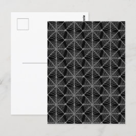 Zwart-wit Halloween Spider Webs Briefkaart