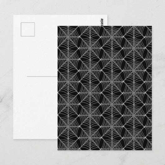 Zwart-wit Halloween Spider Webs Briefkaart (Voorkant / Achterkant)