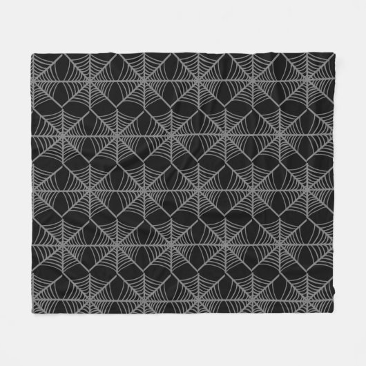 Zwart-wit Halloween Spider Webs Fleece Deken (Voorkant (Horizontaal))