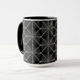 Zwart-wit Halloween Spider Webs Mok