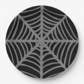 Zwart-wit Halloween Spider Webs Papieren Bordje (Voorkant)
