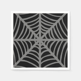 Zwart-wit Halloween Spider Webs Servet