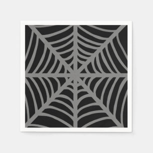 Zwart-wit Halloween Spider Webs Servet