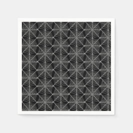 Zwart-wit Halloween Spider Webs Servet