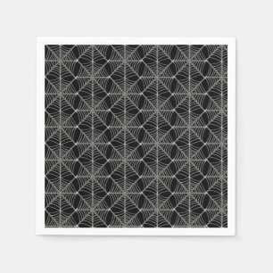 Zwart-wit Halloween Spider Webs Servet
