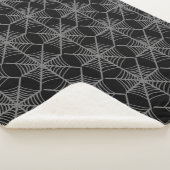 Zwart-wit Halloween Spider Webs Sherpa Deken (3/4)
