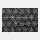 Zwart-wit Halloween Spider Webs Theedoek (Horizontaal)