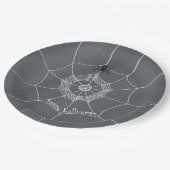 Zwart-wit Halloween Spooky Custom Papieren Bordje (Gekanteld)
