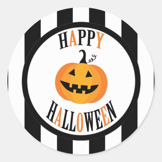 Zwart-wit Halloween Sticker (Voorkant)
