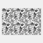 Zwart-wit Halloween Toile Inpakpapier Vel (Voorkant 3)