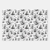 Zwart-wit Halloween Toile Inpakpapier Vel (Voorkant 2)