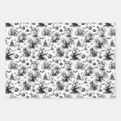 Zwart-wit Halloween Toile Inpakpapier Vel (Voorkant)