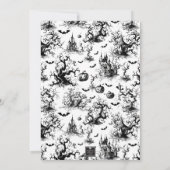 Zwart-wit Halloween Toile Party Kaart (Achterkant)