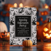 Zwart-wit Halloween Toile Party Kaart