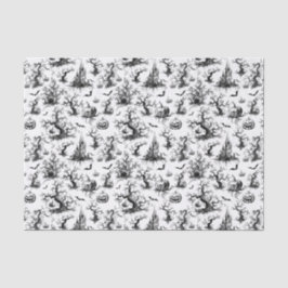 Zwart-wit Halloween Toile Tissuepapier