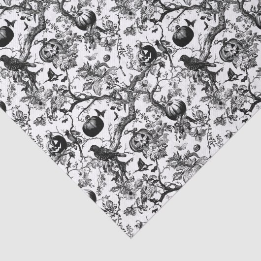 Zwart-wit Halloween Toile Tissuepapier (Detail)