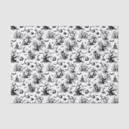 Zwart-wit Halloween Toile Tissuepapier