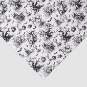 Zwart-wit Halloween Toile Tissuepapier (Detail)