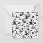 Zwart-wit Halloween toiletmonogram behuizing Notitiekaartje (Achterkant)