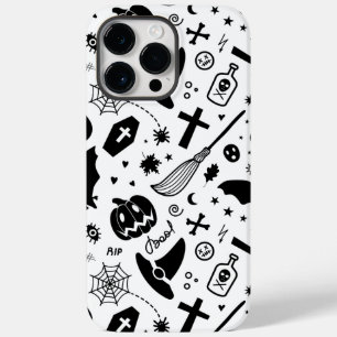 Zwart-wit Halloween traditionele spooky Case-Mate iPhone 14 Pro Max Hoesje