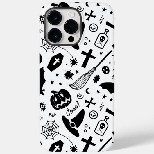 Zwart-wit Halloween traditionele spooky Case-Mate iPhone Case (Achterkant)