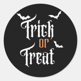 Zwart-wit Halloween Trick or treat Sticker