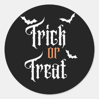 Zwart-wit Halloween Trick or treat Sticker
