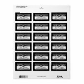 Zwart & Wit Halloween Trouwnaam Liefde is Zoet Etiket (Full Sheet)